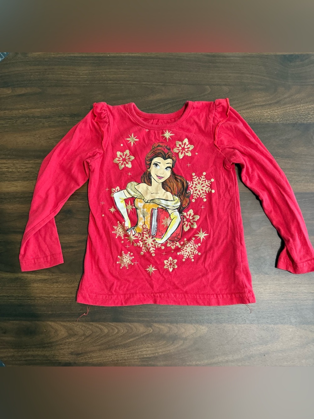 Girls Disney Belle beauty and the beast Christmas shirt